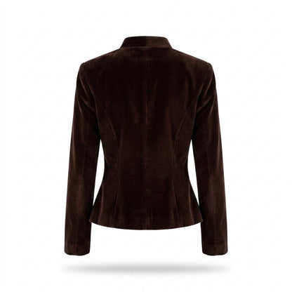 Gentleman Code - Aitam | Tailliert Geknöpft Wildleder-Jacke Damen