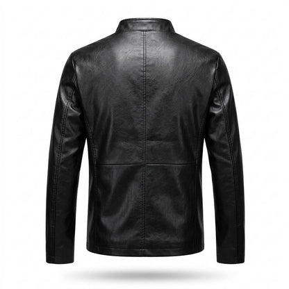 Gentleman Code - Aenen | Taillierte Hochgeschlossene Lederjacke Herren