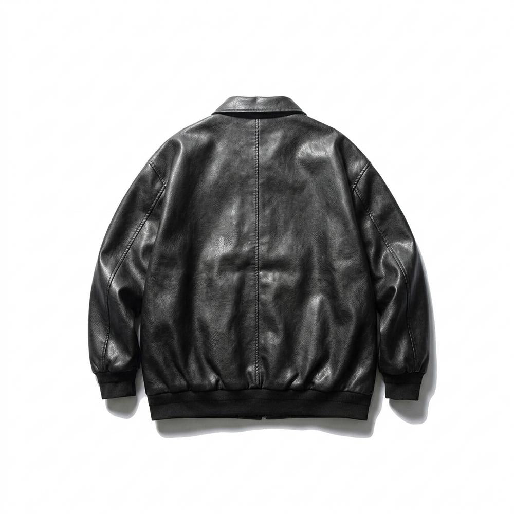 Nobleman Code - Lavil | Locker Aufgesetzt Lederjacke Unisex