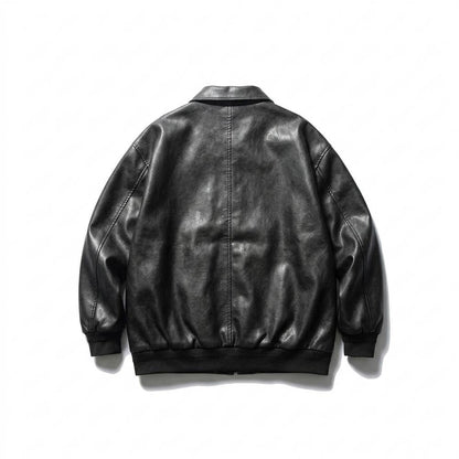 Nobleman Code - Lavil | Locker Aufgesetzt Lederjacke Unisex