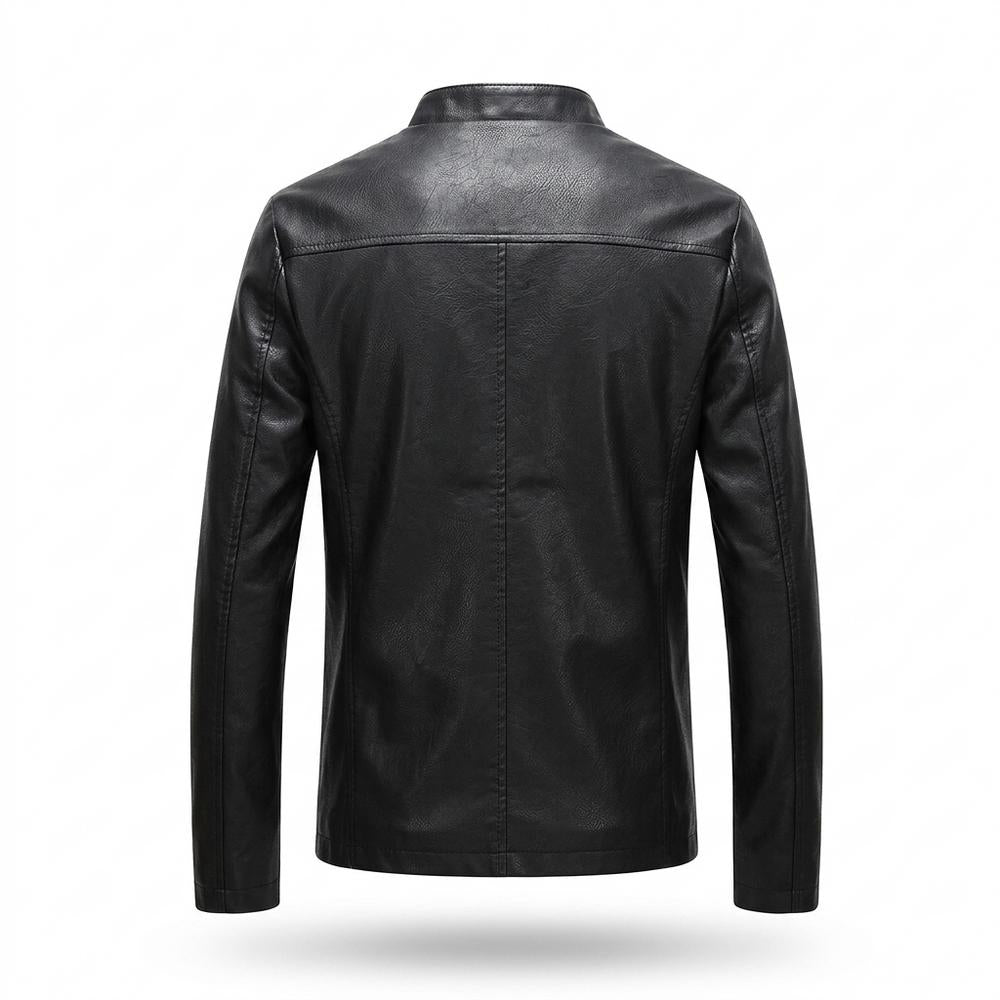 Gentleman Code - Aesis | Taillierte Kurzkragige Lederjacke Herren