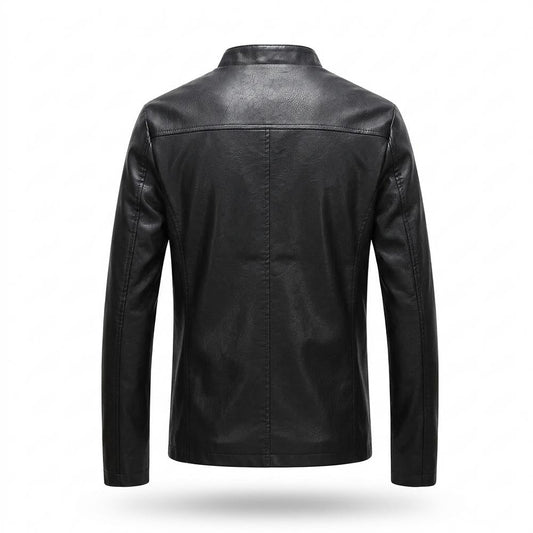 Gentleman Code - Aesis | Taillierte Kurzkragige Lederjacke Herren