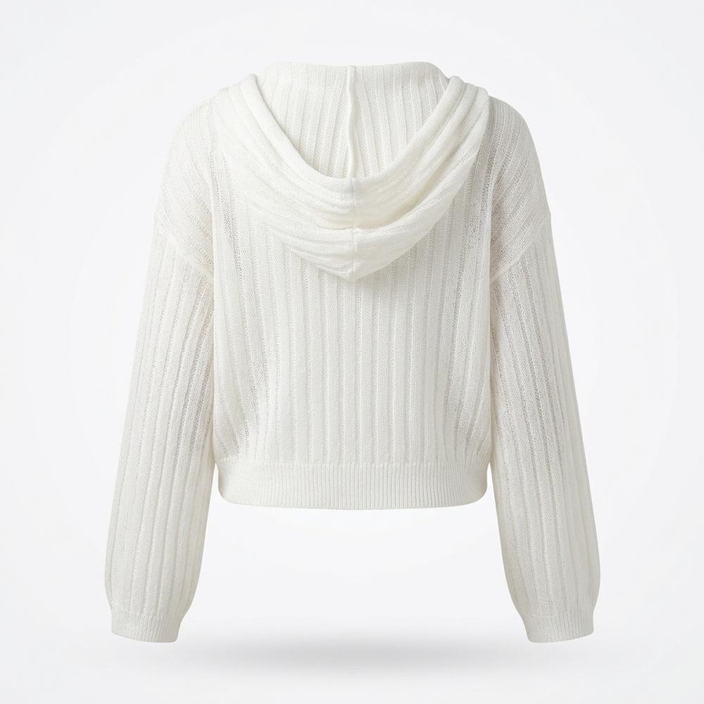 Nobleman Code - Vikok | Transparent Langärmlig Strickjacke Damen