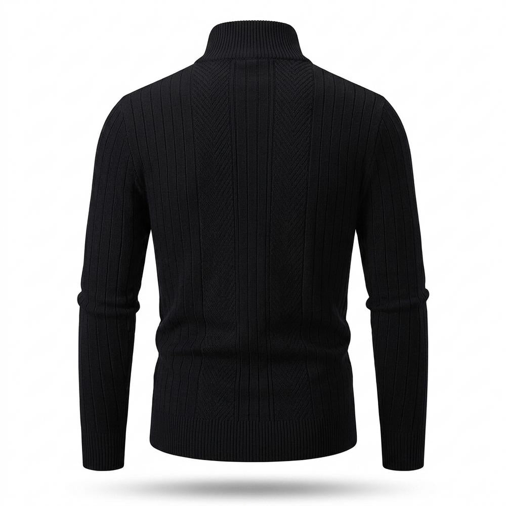 Gentleman Code - Kesos | Strukturierte Hochgeschlossene Strickjacke Herren