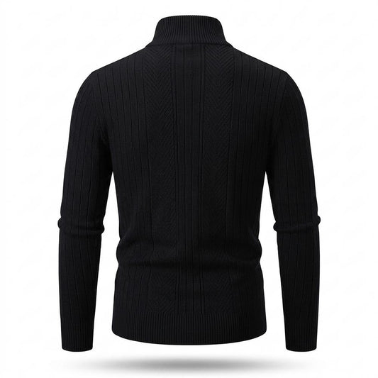 Gentleman Code - Kesos | Strukturierte Hochgeschlossene Strickjacke Herren