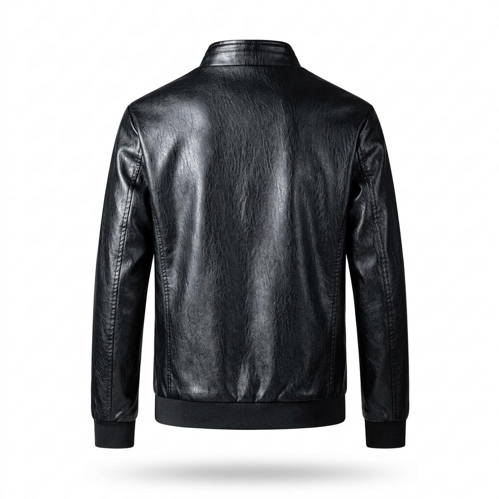 Gentleman Code - Zimim | Strukturierte Gefütterte Lederjacke Herren