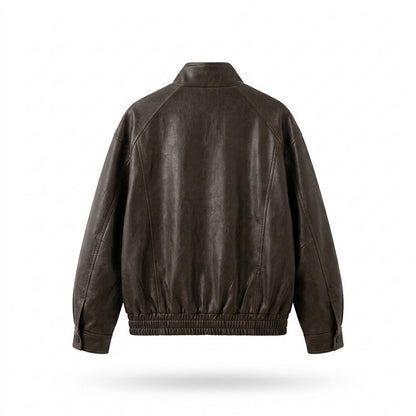 Nobleman Code - Eefiv | Oversized Reißverschluss Lederjacke Damen