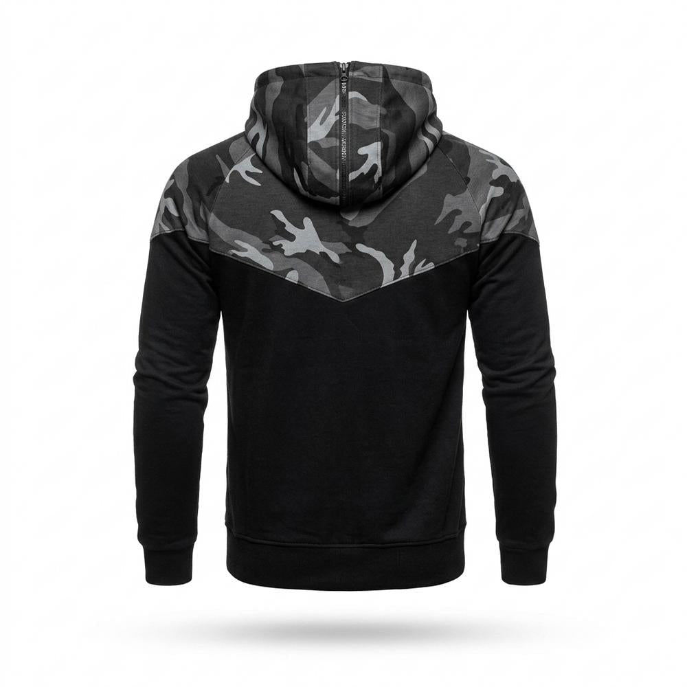 Gentleman Code - Davan | Zweifarbiger Gemusterter Hoodie Herren