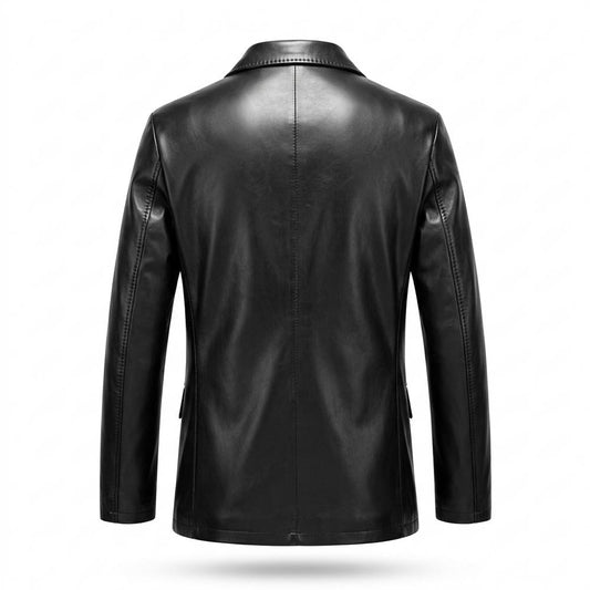 Nobleman Code - Zetav | Gezackt Geknöpft Lederjacke Herren