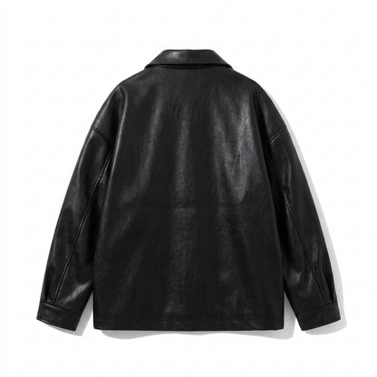 Gentleman Code - Nozel | Oversized Kentkragen Lederjacke Unisex