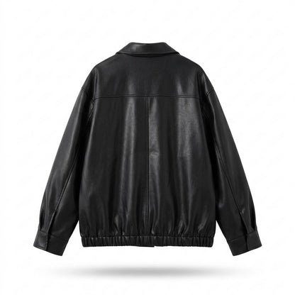 Nobleman Code - Tuwol | Übergroße Glatte Lederjacke Unisex