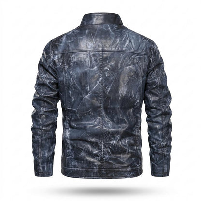 Gentleman Code - Euzud | Gewaschene Hochschließende Lederjacke Herren
