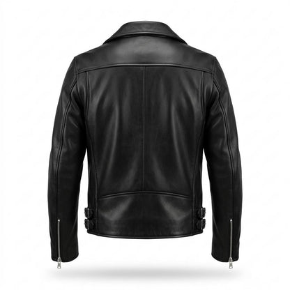 Gentleman Code - Lifok | Asymmetrisch Geknöpft Lederjacke Herren