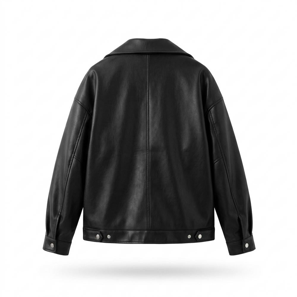 Gentleman Code - Mosot | Locker Geschnitten Asymmetrisch Lederjacke Unisex