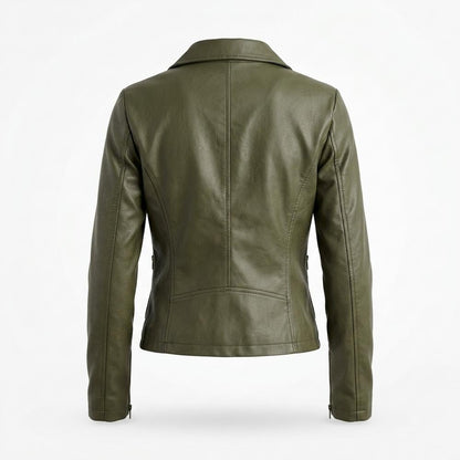 Gentleman Code - Denid | Tailliert Unifarben Lederjacke Damen