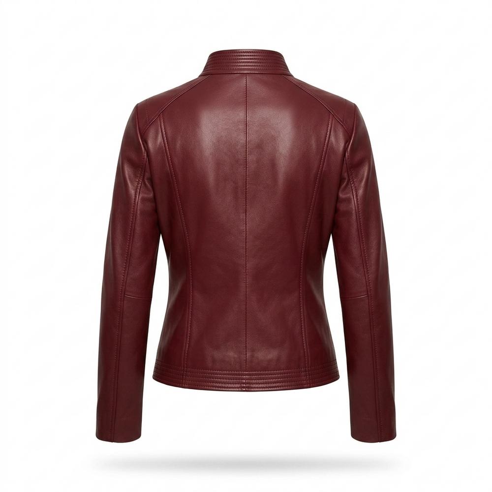 Nobleman Code - Semir | Tailliert Unifarben Lederjacke Damen