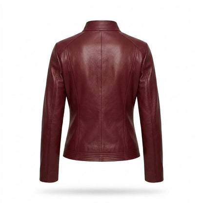 Nobleman Code - Semir | Tailliert Unifarben Lederjacke Damen