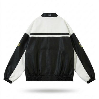 Gentleman Code - Dehav | Zweifarbige Bedruckte Lederjacke Unisex