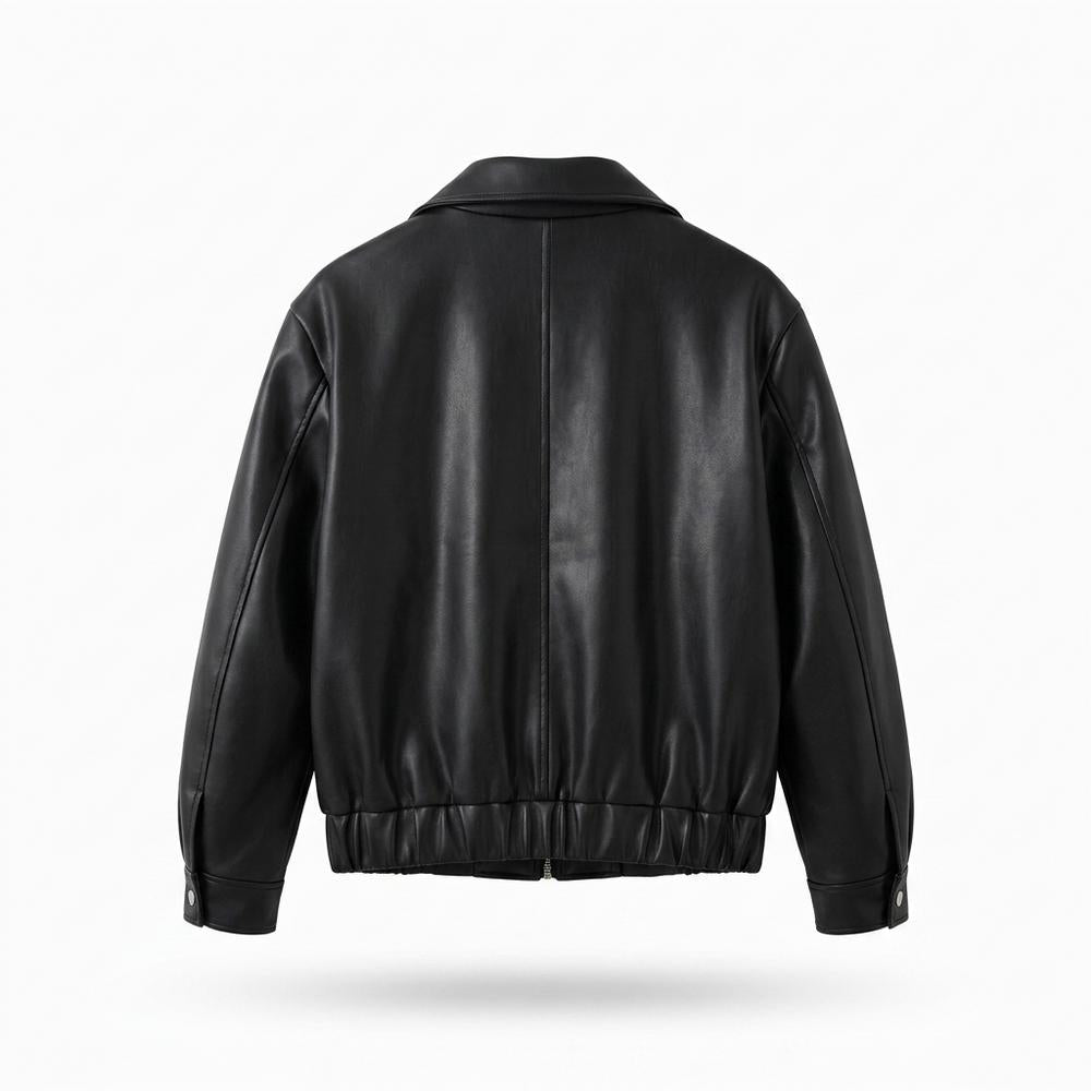 Gentleman Code - Nonal | Gefütterte Glatte Lederjacke Herren