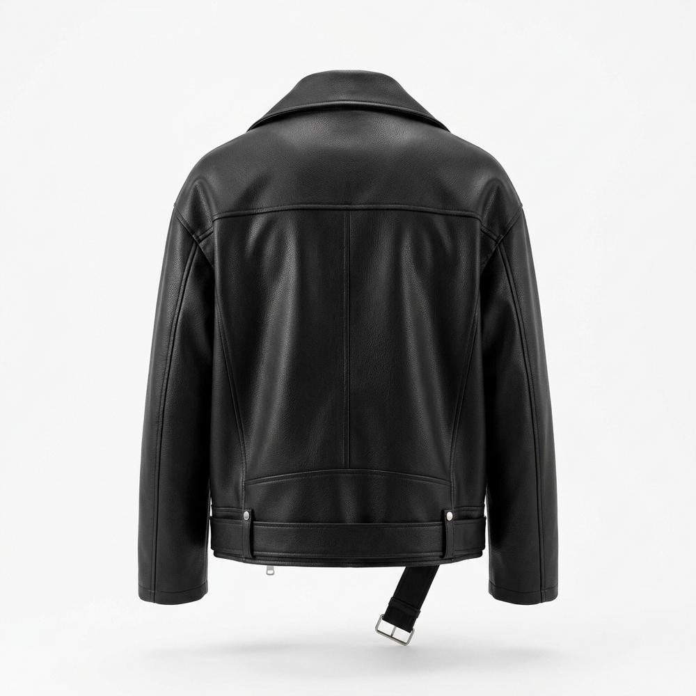Gentleman Code - Aomon | Asymmetrische Gegürtelte Lederjacke Unisex