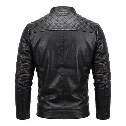 Gentleman Code - Mopid | Gesteppt Tailliert Lederjacke Herren