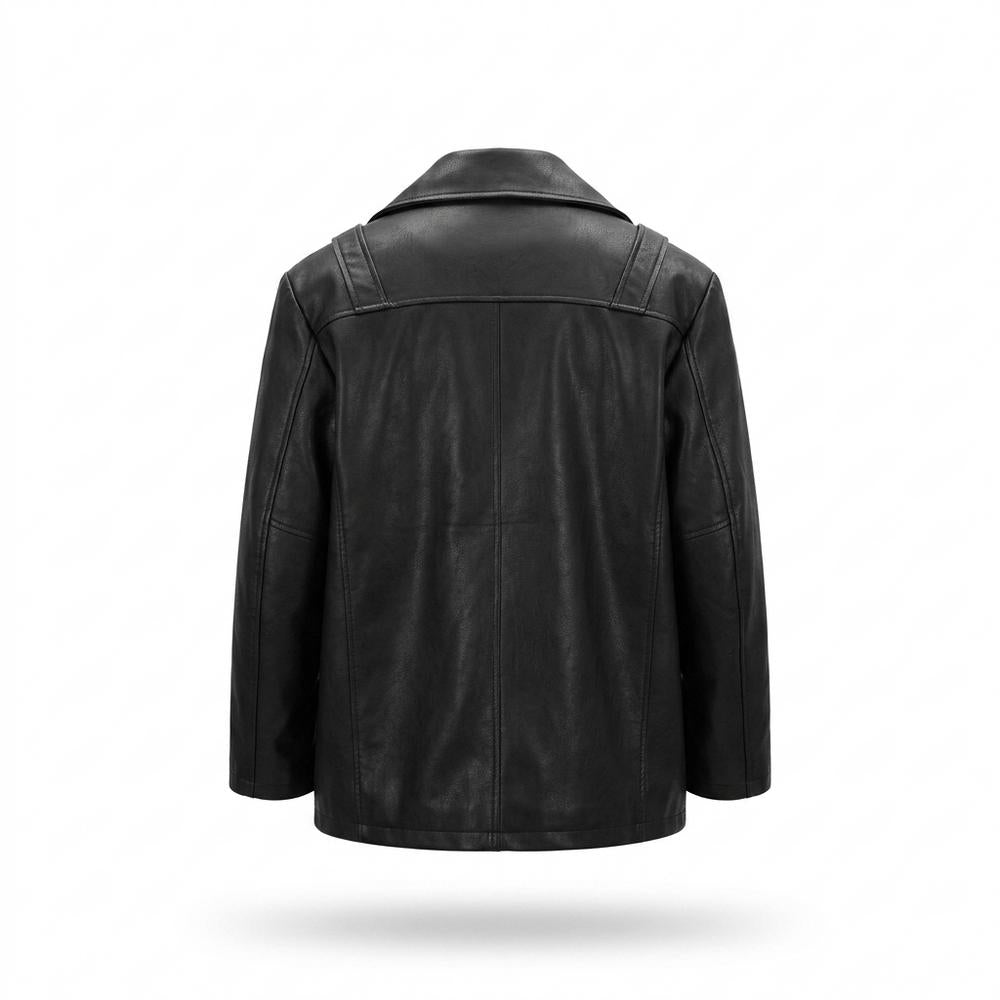 Gentleman Code - Kesad | Oversized Kontrastgesteppt Lederjacke Unisex