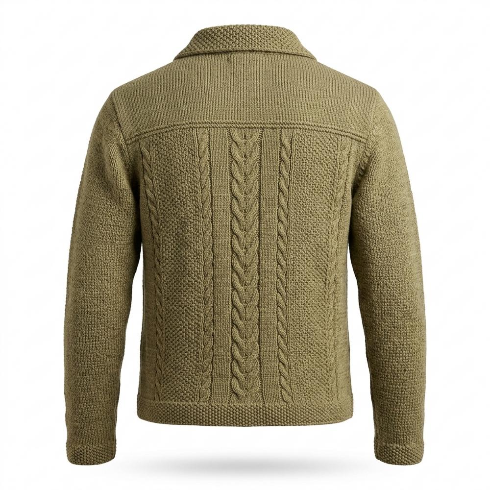Gentleman Code - Allar | Strukturiert Geknöpft Strickjacke Herren