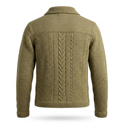 Gentleman Code - Allar | Strukturiert Geknöpft Strickjacke Herren