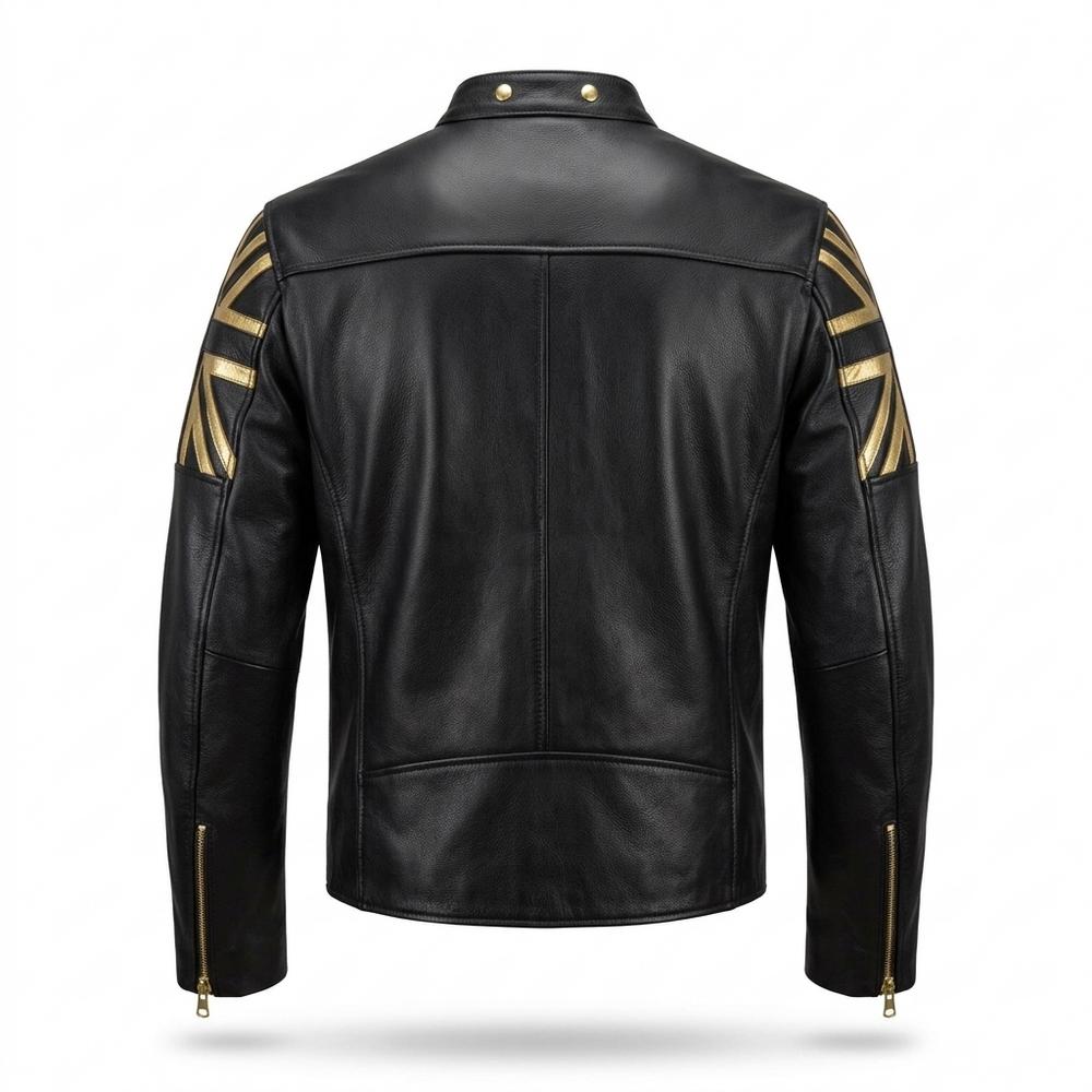 Gentleman Code - Neron | Körperbetonte Verzierte Lederjacke Herren