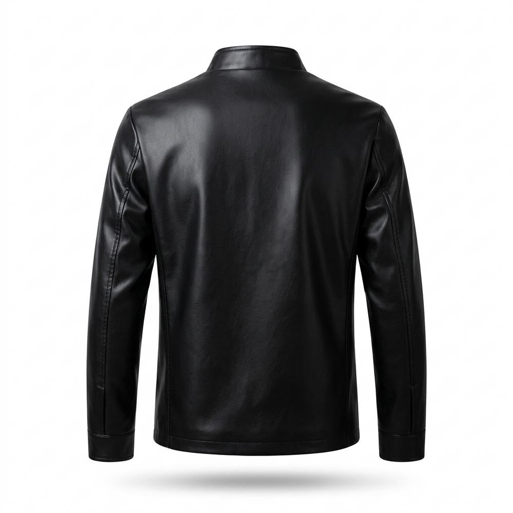 Gentleman Code - Lesel | Körpernah Langärmlig Lederjacke Herren