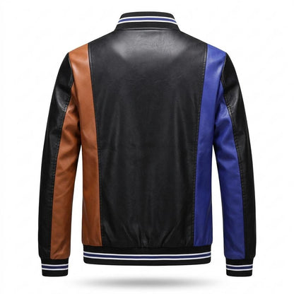 Gentleman Code - Mafuk | Mehrfarbige Kurzgeschnittene Lederjacke Herren