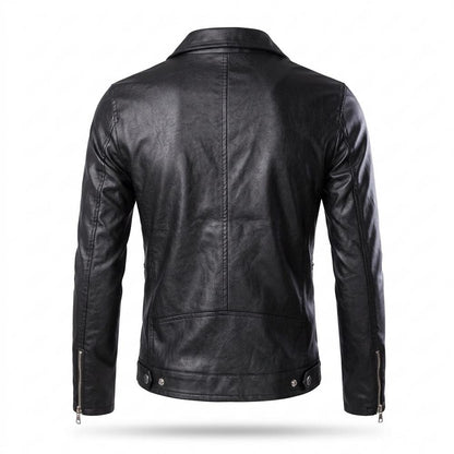 Gentleman Code - Eavek | Taillierte Asymmetrische Lederjacke Herren