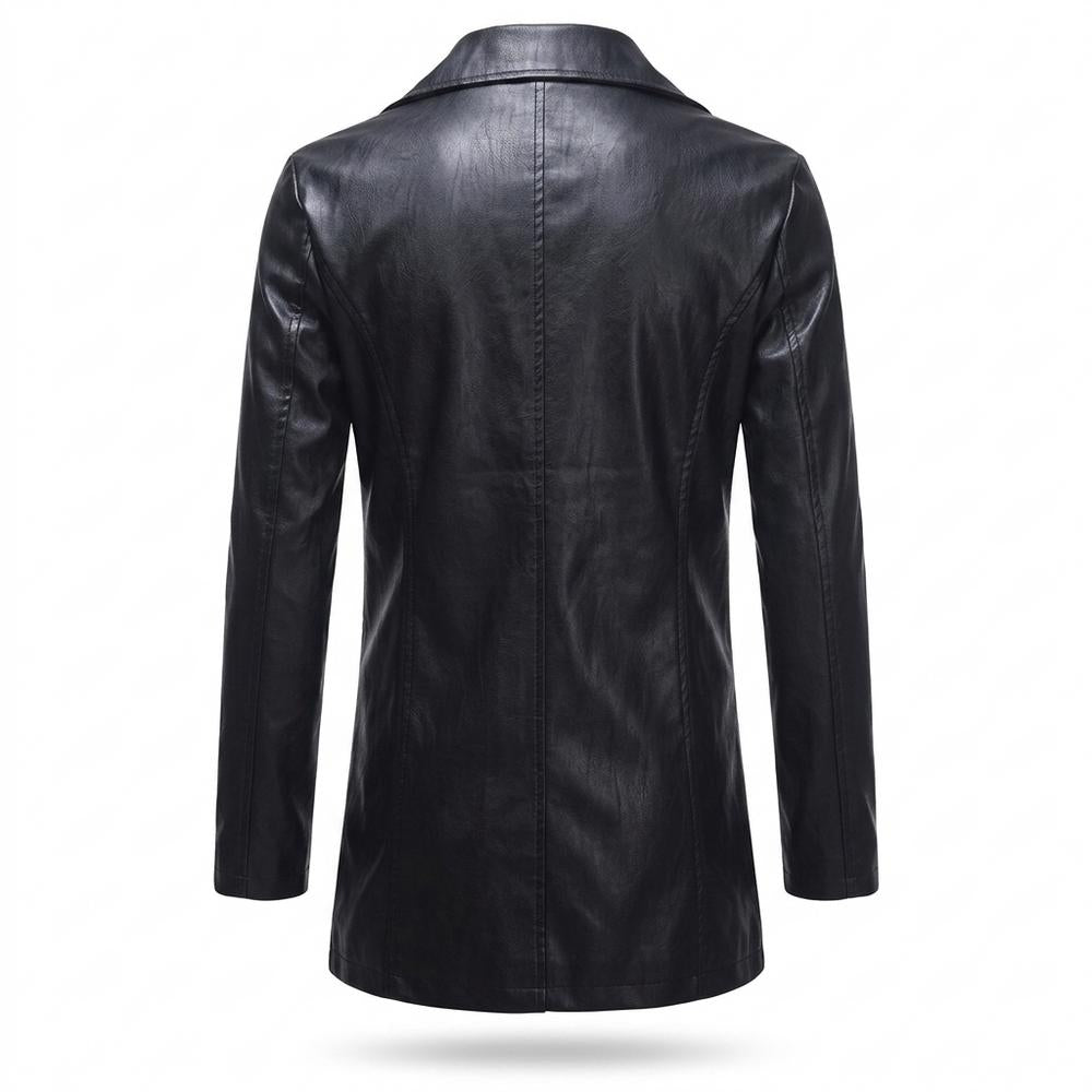 Gentleman Code - Eoson | Asymmetrischer Taillierter Ledermantel Herren
