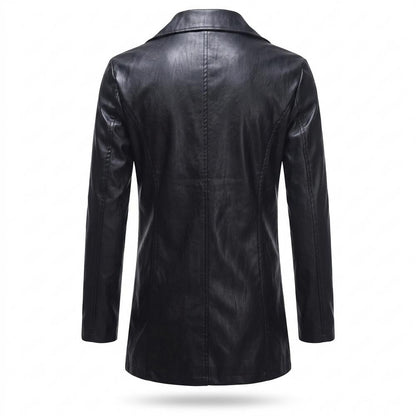 Gentleman Code - Eoson | Asymmetrischer Taillierter Ledermantel Herren