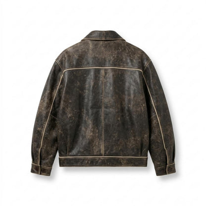 Nobleman Code - Tavok | Patiniert Oversized Lederjacke Unisex