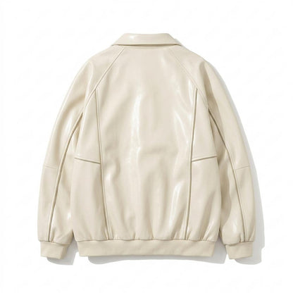 Gentleman Code - Mugot | Paspelierte Weite Lederjacke Unisex