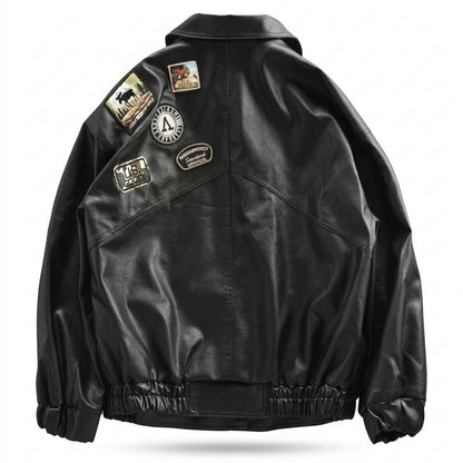 Gentleman Code - Cumad | Gepatcht Gefüttert Lederjacke Herren