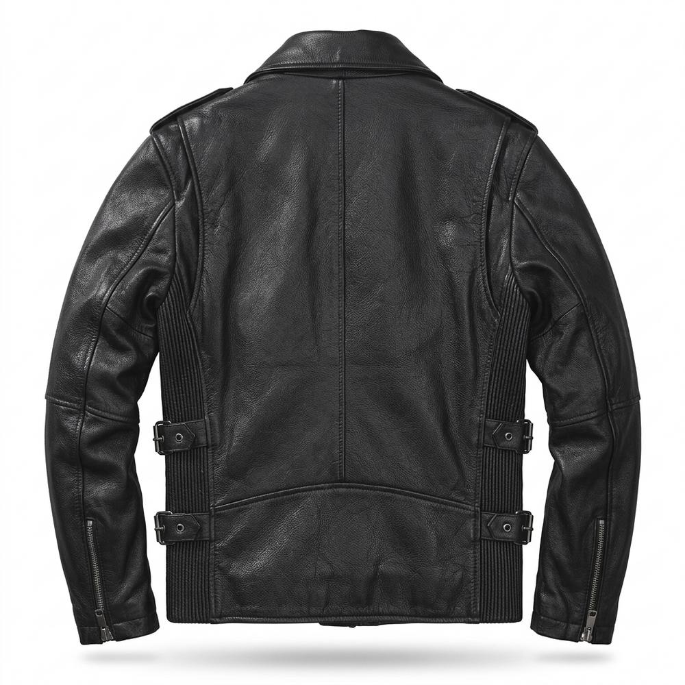 Gentleman Code - Surul | Asymmetrische Gegürtete Lederjacke Herren