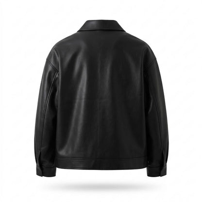 Gentleman Code - Dekel | Glatt Weit Lederjacke Herren