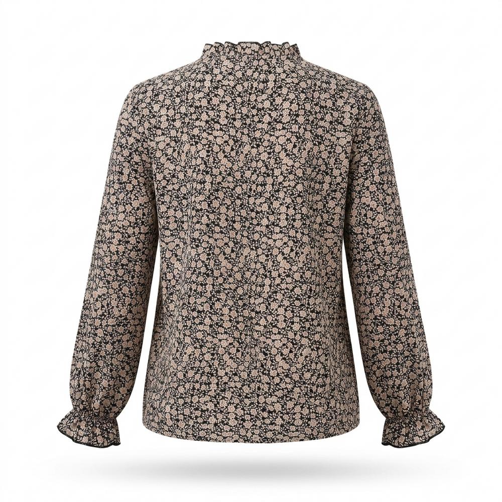 Nobleman Code - Korok | Geblümte Langärmlige Bluse Damen