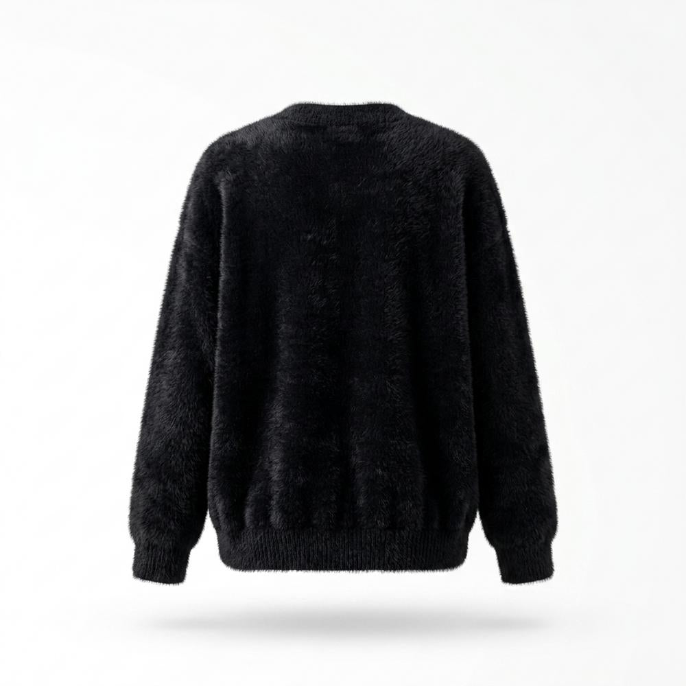 Nobleman Code - Cimok | Flauschige Langärmlige Strickjacke Damen