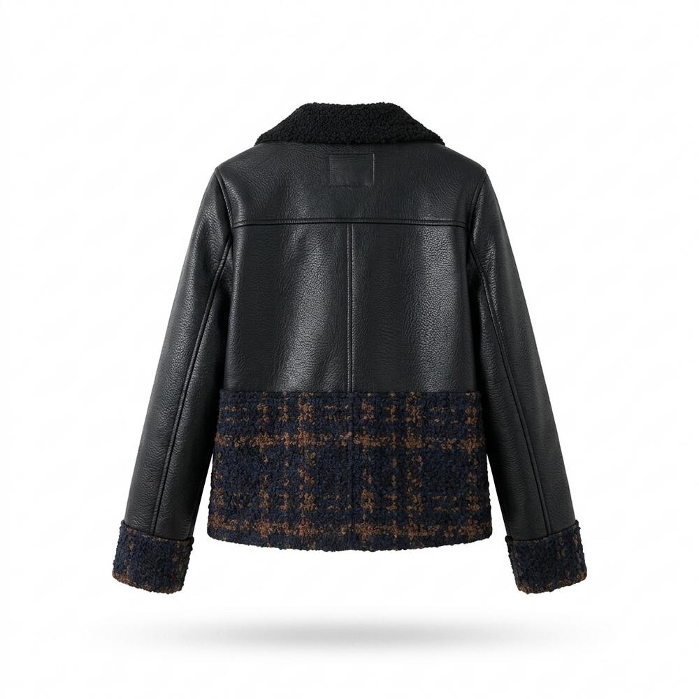 Gentleman Code - Vativ | Kombiniert Doppelreihig Lederjacke Damen