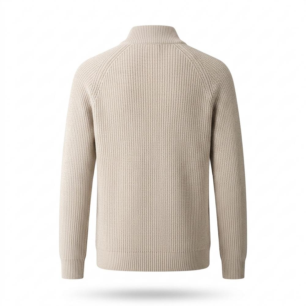 Gentleman Code - Aefed | Gerippte Reißverschluss Strickjacke Herren
