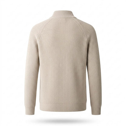 Gentleman Code - Aefed | Gerippte Reißverschluss Strickjacke Herren