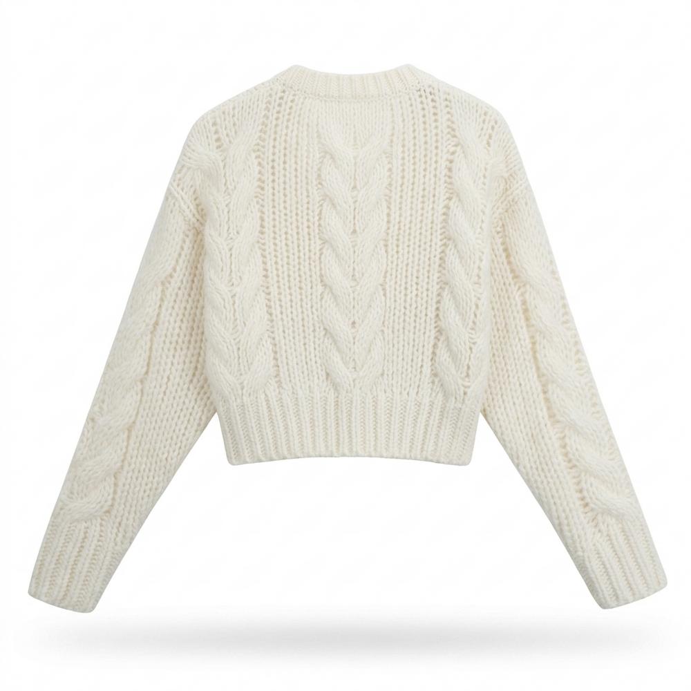 Nobleman Code - Mirot | Grobgestrickt Kurzgeschnitten Cardigan Damen