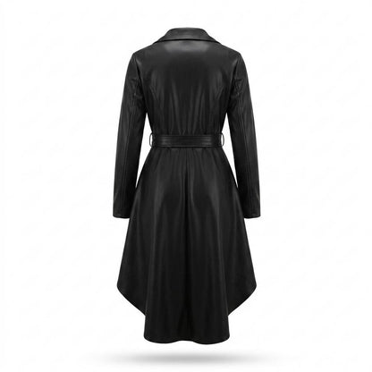 Nobleman Code - Dumus | Asymmetrisch Gegürtelt Lederjacke Damen
