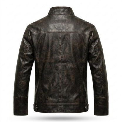 Nobleman Code - Vasin | Figurbetont Gewaschen Lederjacke Herren