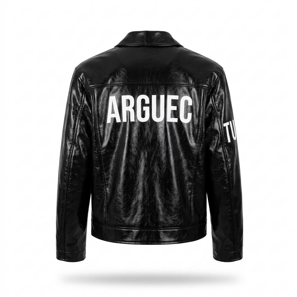 Gentleman Code - Lawen | Bedruckte Strukturierte Lederjacke Unisex