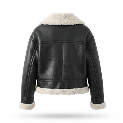 Gentleman Code - Nezid | Gefüttert Kurzgeschnitten Lederjacke Damen
