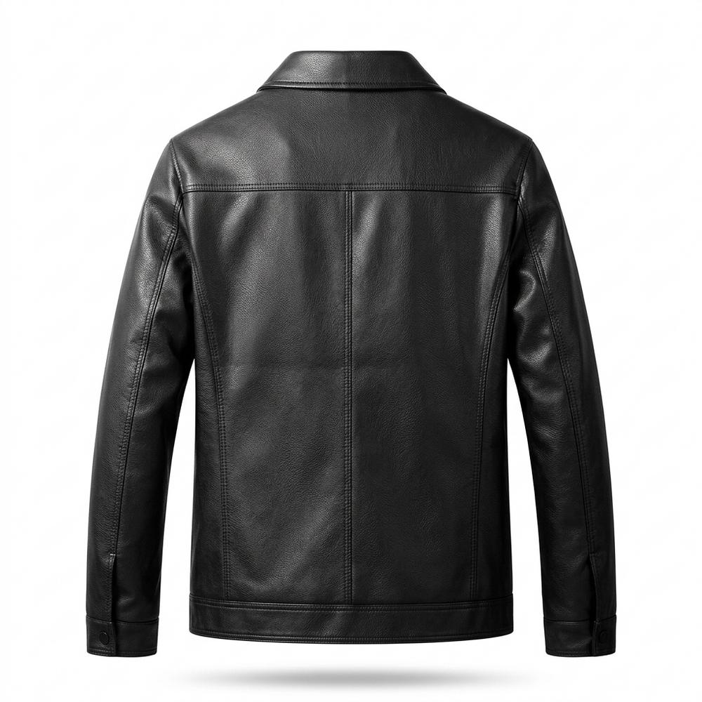 Gentleman Code - Eewer | Gerade Geschnittene Gekörnte Lederjacke Herren